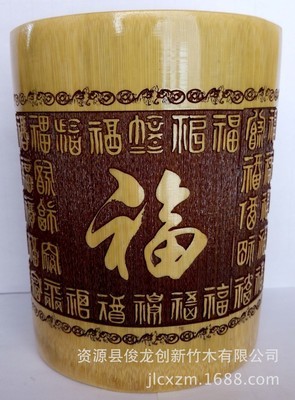 厂家批发竹雕笔筒 竹简 竹杯 茶叶罐 竹工艺品 激光雕刻加工 图片_高清大图 